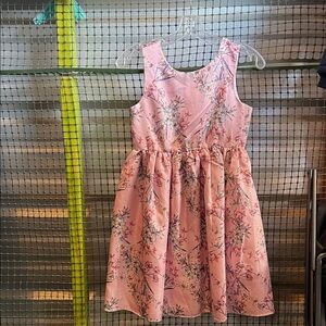 Charming Pink Floral Kids Dress